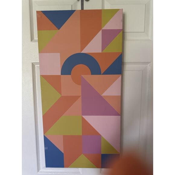 Lot of 4 Canvas Prints Colorful Abstract Sun Geometric Multicolor Decor - Picture 14 of 16